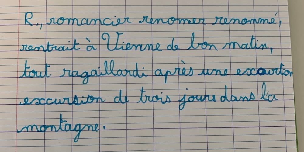 ecriture droitiere en 6eme 5eme seance